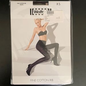 Wolford Mocha Tights xs fine rib cotton extra small brown